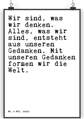 Produktbild von Mr. & Mrs. Panda Bild Wir sind, was wir... DIN A3 - Weiß - Geschenk, Spruch, Kunstdruck, Posterdruck, Weisheit, Sprüche, wanddeko, Buddha, drucke, Plakat, Zitat
