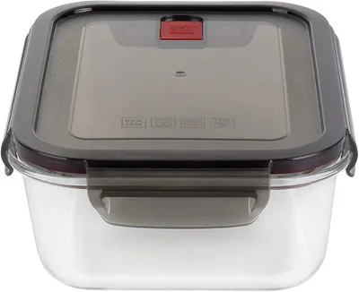 Imagen del producto de Conjunto de 6 recipientes de vidrio rectangulares, capacidad de 1400 ml cada uno, ideales para almacenar alimentos y también aptos para horno