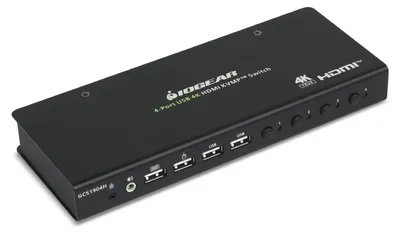 Zdjęcie produktu dla Przełącznik KVM HDMI dla 4 komputerów, obsługujący rozdzielczość 4K przy 60 Hz