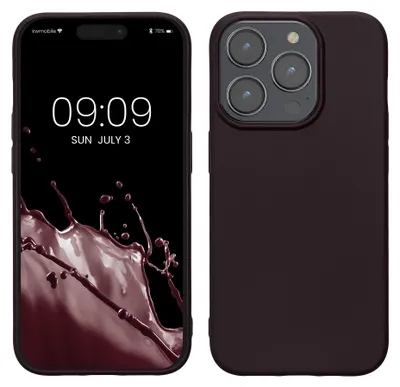 Produktbild von kwmobile Handyhülle für Apple iPhone 15 Pro Hülle - Silikon Case metallisch schimmernd - Schutzhülle Cover - Metallic Brombeere