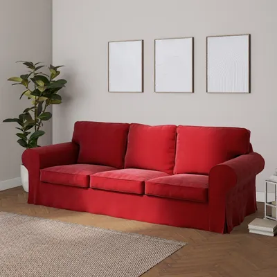 Produktbild von Dekoria Bezug für Ektorp 3-Sitzer Schlafsofa, neues Modell (2013), rot, 40cm x 30cm x 60cm