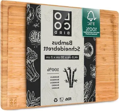 Productafbeelding van Houten snijplank met opvangrand, 44x30 cm, antibacterieel