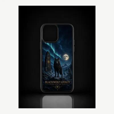 Productafbeelding van iPhone 12 Pro Max hoesje, telefoonhoesje, beschermhoesje, case met wolfmotief – LUNØIR ©