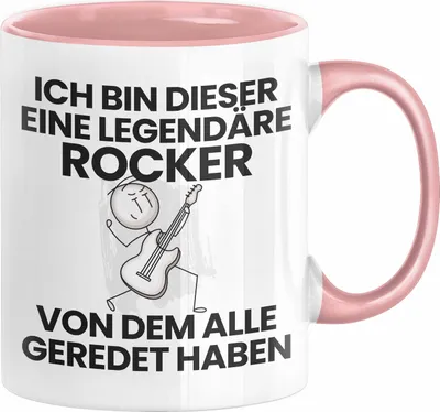 Produktbild von Rocker Geschenk Tasse Lustige Geschenkidee Geburtstag für Rocker Ich Bin Dieser Legendäre Rocker Von Dem Alle Geredet Haben Kaffee-Becher (Rosa)