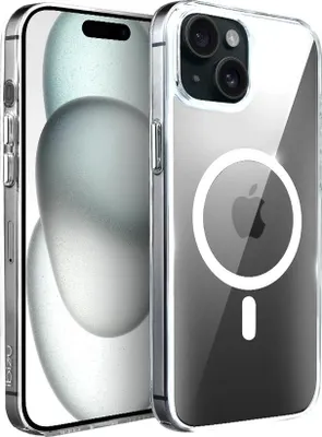 Image de iPhone 15 IBIZU Crystal Clear Glass Case avec MagSafe, dos en verre 9H, transparent