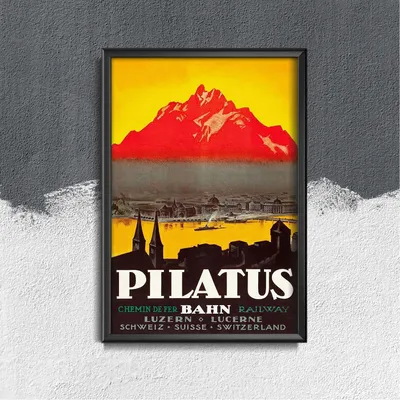 Produktbild von Poster - Canvas - Leinwand - 42 cm x 59,4 cm - Schweiz Pilatus Luzern