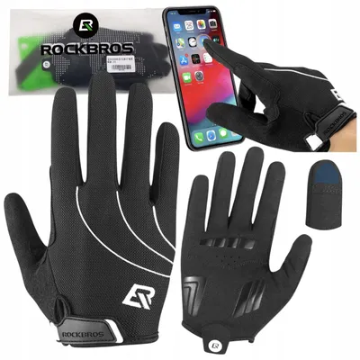 Produktbild von Rockbros MTB Fahrradhandschuhe Warm Winddicht Schwarz XXL