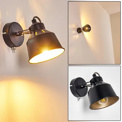 Produktbild von Rimini »Rimini« verstellbare Wandlampe aus Metall in Schwarz/Gold