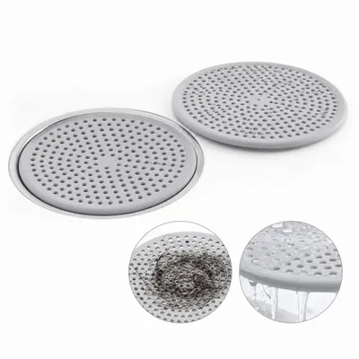 Produktbild von 2 Stück Duschabfluss Haarfänger Edelstahl, Haarsieb Dusche mit Silikonrand, Ablaufschutz für Dusche & Badewanne