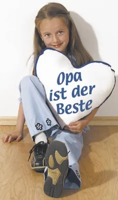 Produktbild von Kissen Herzkissen - Opa ist der Beste - 11339 - Kuschelkissen Zierkissen