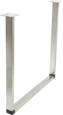 Produktbild von WAGNER Möbelbein U-RAHMEN - Ø 50 x 720 x 700 mm, 2 Anschraubplatten, Aufnahme QuickClick Gleiter, Edelstahl-Optik - 12501201