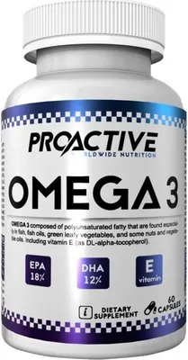 Immagine prodotto di ProActice Omega 3 Vitamina E DHA 12% ed EPA 18% Olio di pesce 60 capsule