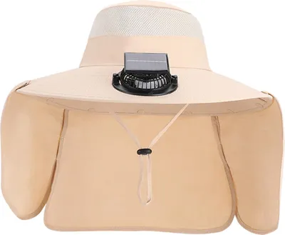 Produktbild von Fan-Hut, breitkrempiger Schal-Angelhut mit Dual-Power-Fan-Design, 3-Gang-verstellbarer UV-Schutz-Outdoor-Hut