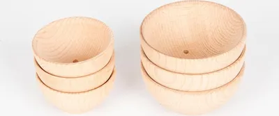 Obrázok produktu pre Tickit Natural Wooden Bowls Small, 0,8 rok / roky, Drevo, Drevo