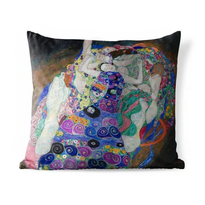 Produktbild von MuchoWow® Outdoor Kissen - Die Jungfrauen - Gemälde von Gustav Klimt - 50x50 cm - Wetterfest - Lounge Kissen - Komfortabel - Kissen mit Bild