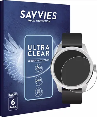 Produktbild von 6x Für Withings ScanWatch 2 (42 mm) Schutzfolie Savvies Displayschutz Display Schutz Folie Klar Transparent