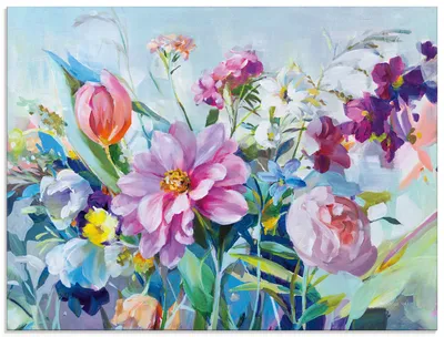 Produktbild von ARTland Glasbild High Summer Garden I Größe: 60x45 cm