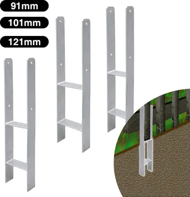 Obrázok produktu pre Jiubiaz 2x H-kotva Post Support Drive-in Ground Socket 600MM Post Anchor Ground Socket
