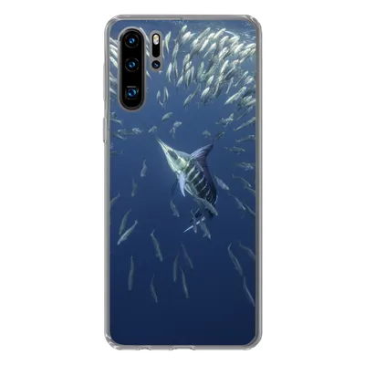 Produktbild von MuchoWow® Handyhülle Schutzhülle Hülle für Huawei P30 Pro Wasser - Sardinen - Tiere Silikon Softcase Handy Hülle - Schutzdeckel