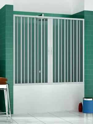 Produktbild von Astra 170 cm Badewannenaufsatz PVC Mittelfalttür — 2 Flügel, Italy
