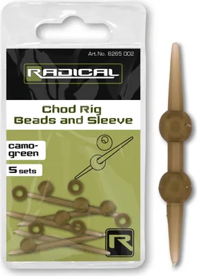 Produktbild von Radical Chod Rig Beads Sleeve Karpfen Montage Set camo-green 5 Stück