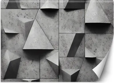Produktbild von Vlies fototapete Geometrische Formen konkret 3D 350x245 cm Feeby Grau inkl. Kleber einfache Montage