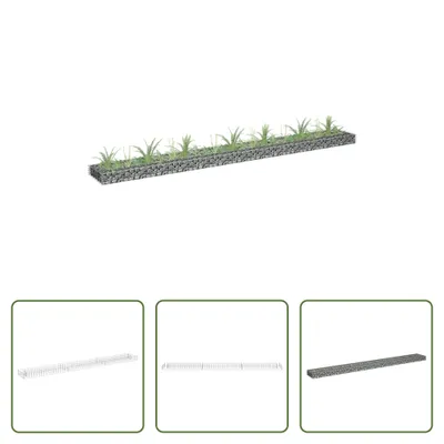 Image de The Living Store Gabionen Plateau de jardin Acier galvanisé 270x30x10 cm