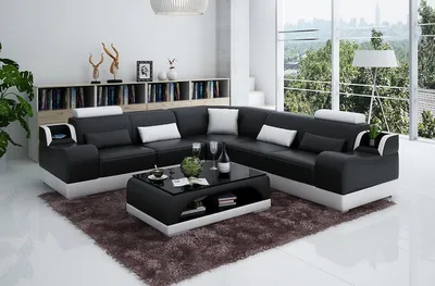 Produktbild von Wohnlandschaft Ecksofa L-Form Polster Couch Leder