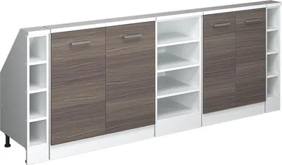 Produktbild von Küchenschrank für Dachschrägen Vicco R-Line Edelgrau 210 cm 5er Set, Model 58200