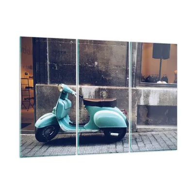 Produktbild von Bilder auf glas - Roller Straße - 165x110cm - Glasbilder - Wandbilder - Kunstdruck - zum Aufhängen bereit - Wanddekoration aus Glas - Glas Bilder - Wandbild auf Glas - 3 Teile - GCE165x110-3653