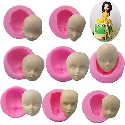 8er-Set Silikonformen Babygesicht – Backformen für Zuckerpaste & Schokolade