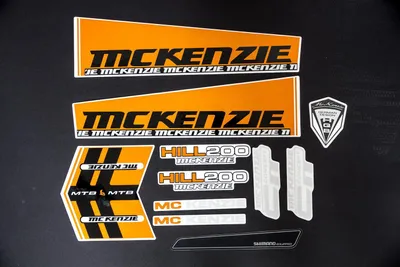 Produktbild von Fahrrad DEKOR Satz Aufkleber Rahmen Schriftzug Sticker orange schwarz MC KENZIE