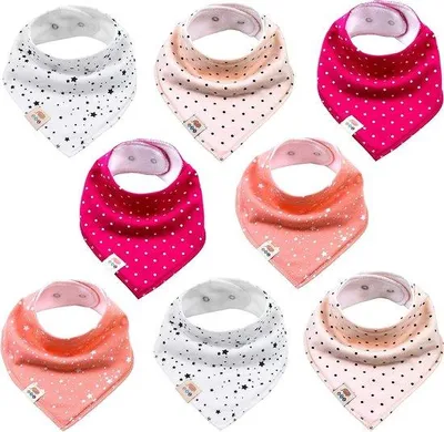 Produktbild von Famanu Halstücher 8 Stück aus Baumwolle mit verstellbaren Druckknöpfen - unisex für Babys