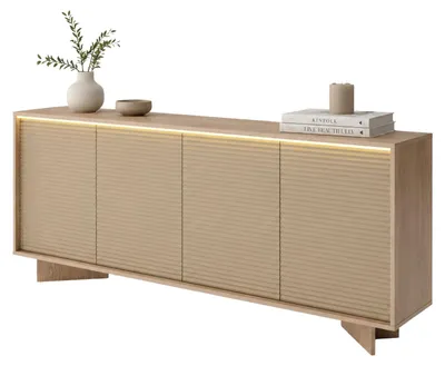 Produktbild von Hataga - Kommode, 204x40x84h cm Eiche Braun, 4 Regale