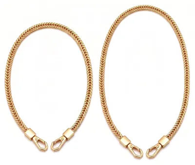 Goldene Taschenkette 2er-Set, 60/120 cm, Metall
