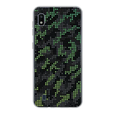 Produktbild von MuchoWow® Handyhülle Schutzhülle Hülle für Samsung Galaxy A10 Camouflage-Muster aus grünen und grauen Punkten Silikon Softcase Handy Hülle - Schutzhülle