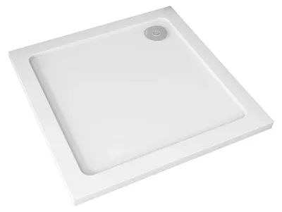 Immagine prodotto di CERANO - Piatto doccia quadrato Piato - marmo colato - bianco lucido - 76x76x3 cm