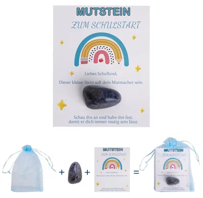 Mutstein für Kinder – Glücksbringer zum Schulstart, blau
