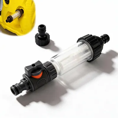 Image de Filtre à eau pour jardin, filtre à eau pour camping-car, filtre à eau, nettoyeur haute pression, avec 2 raccords pour tuyau