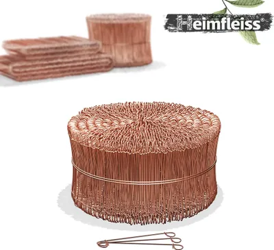 Produktbild von Heimfleiss® Ösendraht Betonbindedraht 1,0 x 100 mm (1000 Stk.) - verkupferter Rödeldraht - Bindedraht für Drillapparat