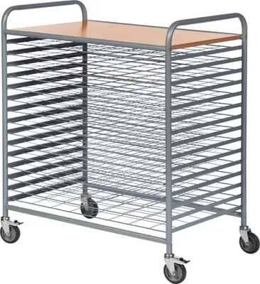 Produktbild von Kongamek Trockenwagen in grau 950x600x1120mm mit 15 Böden