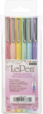 Produktbild von Marvy Uchida Le Pen Fineliner Set Pastell 0,3mm 6 Stück