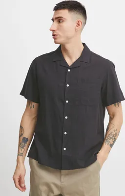 Produktbild von !Solid SDAllan Cuba Herren Kurzarmhemd aus Leinenmix Herrenhemd Hemd Bowlinghemd Cuba-Kragen Umlegekragen Oversize Fit Hochwertige Viskose-Qualität