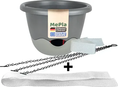 Produktbild von MePla - 1 Stück Ampel Mareta ø25 Anthrazit/Grau + 1 x Ersatzbewässerungsband