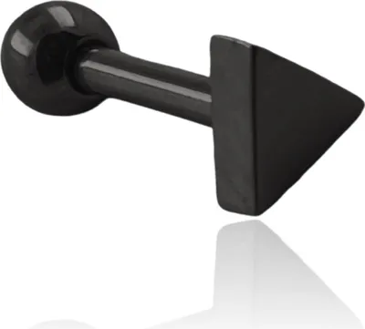Produktbild von Helix Ohrpiercing 316L Chirurgenstahl mit Dreieck in verschiedenen Farben Farbe - Schwarz