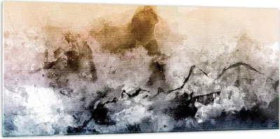 Produktbild von Bilder auf glas - Einteilig - Abstraktion Wolken Berge - 120x50cm - Glasbilder - Wandbilder - Bilder - zum Aufhängen bereit - Wanddekoration aus Glas - Glas Bilder - Wandbild auf Glas - GAB120x50-4894