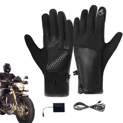 Produktbild von Beheizbare Handschuhe,3 Heizstufen,uni warme Winterhandschuhe,Touchscreen-fähig,winddicht,ideal für Skifahren, Wandern,Radfahren & Motorradfahren