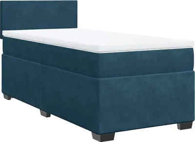 Produktbild von vidaXL Boxspringbett mit Matratze Dunkelblau 90x200 cm Samt