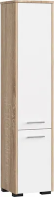 Obrázok produktu pre 3xEliving KORALIA D2 vysoká skrinka, kúpeľňová skrinka vo farbe dub sonoma/biela 140x30x30