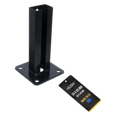 Produktbild von NAJDER Aufschraubhülse Pfostenträger 35x55 mm für Zaunpfosten Feuerverzinkung Bodenplatte Anker Pfosten (60 x 40 mm) Schwarz Ral 9005